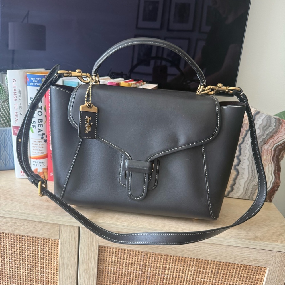 Coach Black Leather Courier Carryall